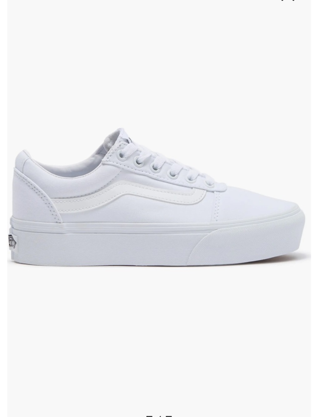 Vans Ward Platform Sneaker (Women) White Canvas Women's Sneakers Size 8.5
